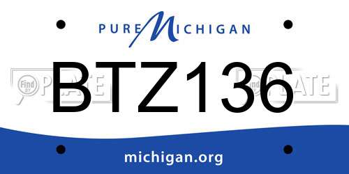 BTZ136 Michigan License Plate