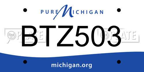 BTZ503 Michigan License Plate