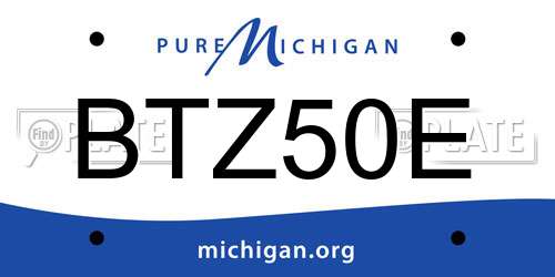BTZ50E Michigan License Plate
