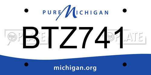 BTZ741 Michigan License Plate