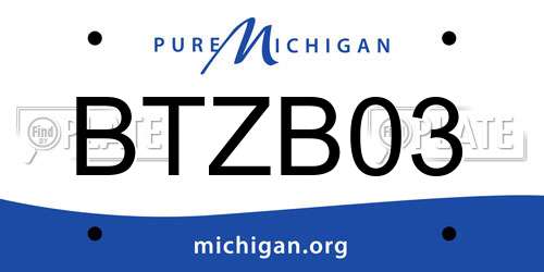 BTZB03 Michigan License Plate