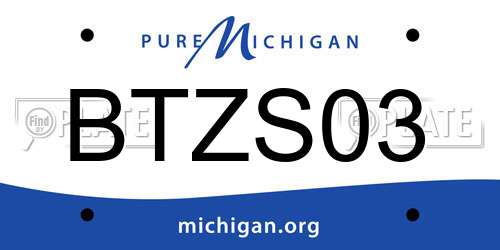BTZS03 Michigan License Plate