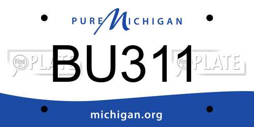 BU311 Michigan License Plate