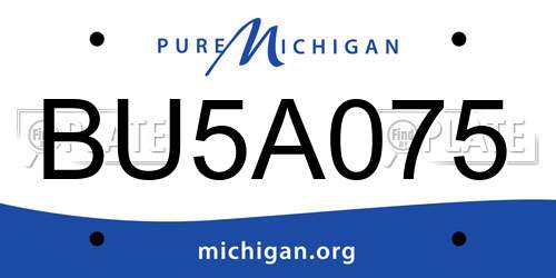 BU5A075 Michigan License Plate