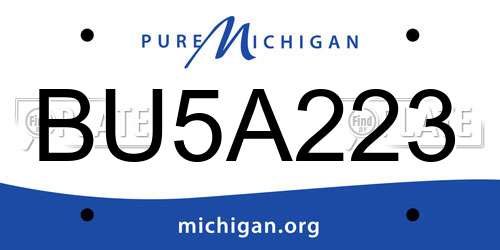 BU5A223 Michigan License Plate