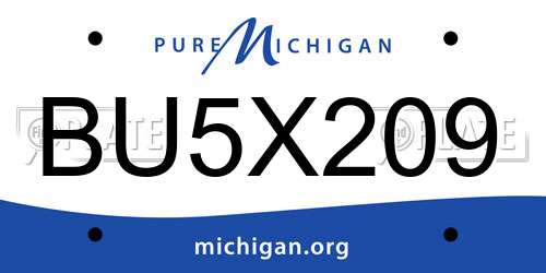 BU5X209 Michigan License Plate