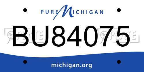 BU84075 Michigan License Plate