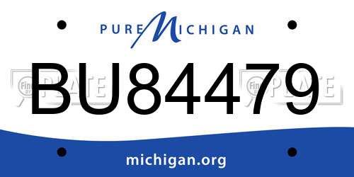 BU84479 Michigan License Plate