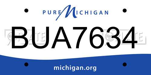 BUA7634 Michigan License Plate