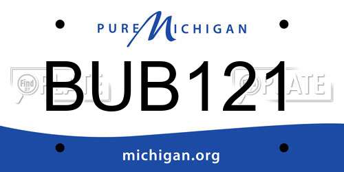 BUB121 Michigan License Plate