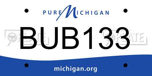 BUB133 Michigan License Plate