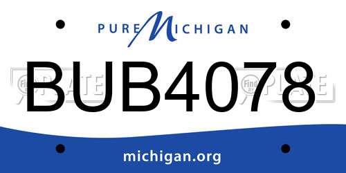 BUB4078 Michigan License Plate