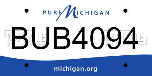 BUB4094 Michigan License Plate