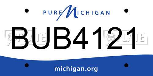 BUB4121 Michigan License Plate