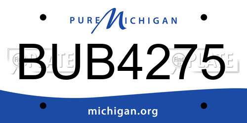 BUB4275 Michigan License Plate