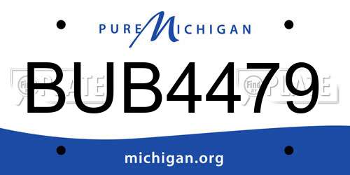 BUB4479 Michigan License Plate