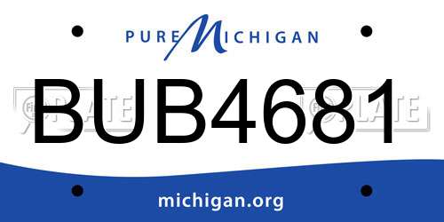 BUB4681 Michigan License Plate