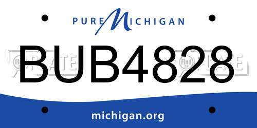 BUB4828 Michigan License Plate