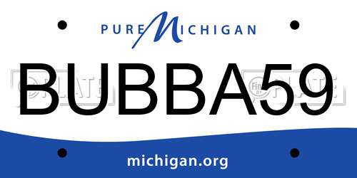 BUBBA59 Michigan License Plate
