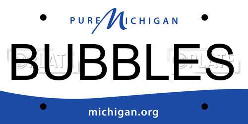 BUBBLES Michigan License Plate