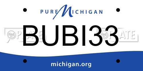 BUBI33 Michigan License Plate
