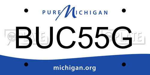 BUC55G Michigan License Plate