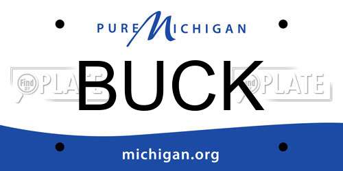 BUCK Michigan License Plate