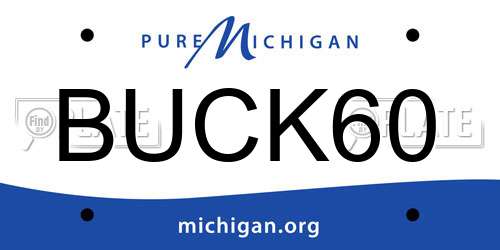 BUCK60 Michigan License Plate