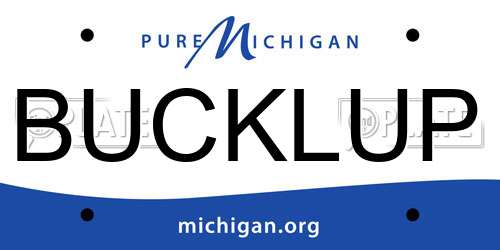 BUCKLUP Michigan License Plate