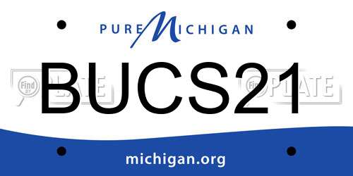BUCS21 Michigan License Plate