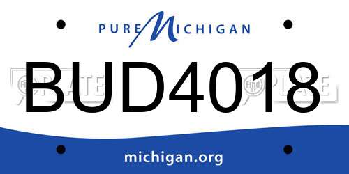 BUD4018 Michigan License Plate
