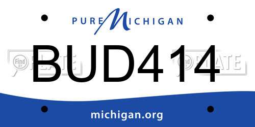 BUD414 Michigan License Plate