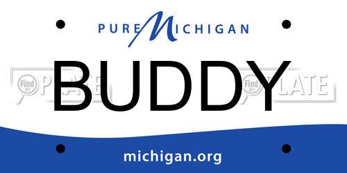 BUDDY Michigan License Plate