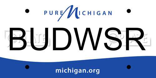 BUDWSR Michigan License Plate
