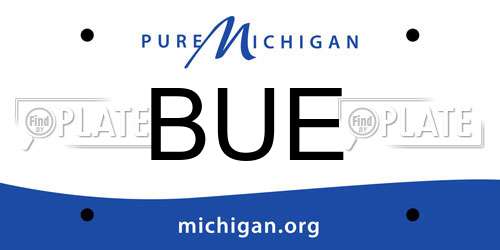 BUE Michigan License Plate