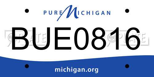 BUE0816 Michigan License Plate