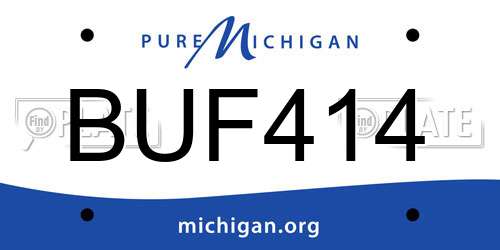BUF414 Michigan License Plate