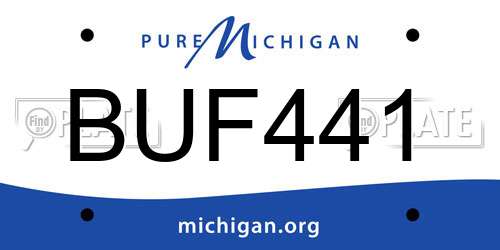 BUF441 Michigan License Plate