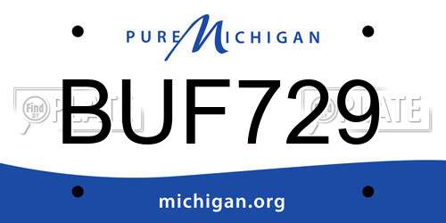 BUF729 Michigan License Plate