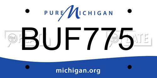 BUF775 Michigan License Plate