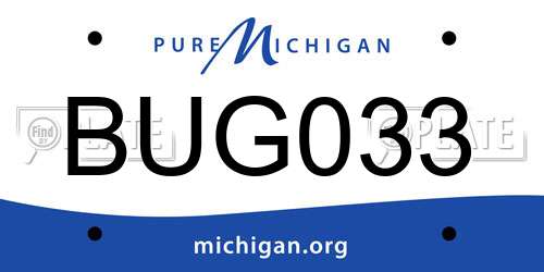 BUG033 Michigan License Plate