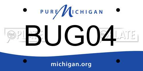 BUG04 Michigan License Plate