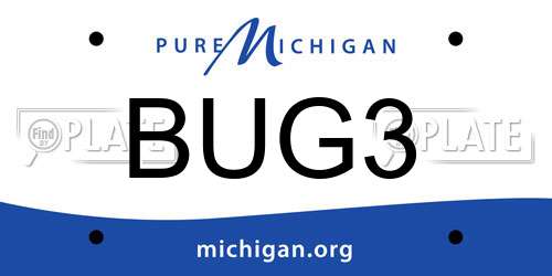 BUG3 Michigan License Plate