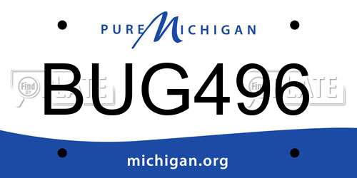 BUG496 Michigan License Plate