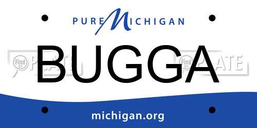 BUGGA Michigan License Plate