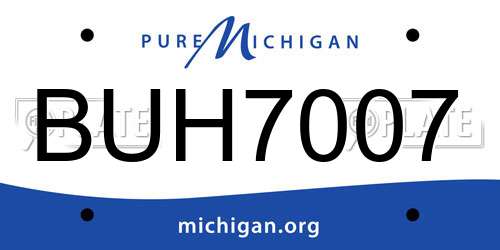 BUH7007 Michigan License Plate
