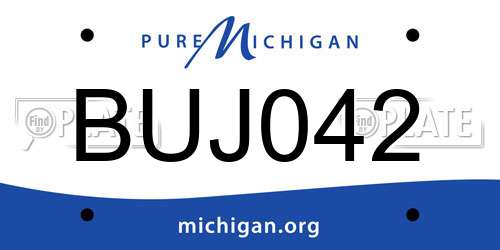 BUJ042 Michigan License Plate