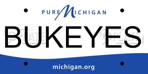 BUKEYES Michigan License Plate