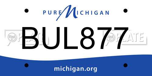 BUL877 Michigan License Plate