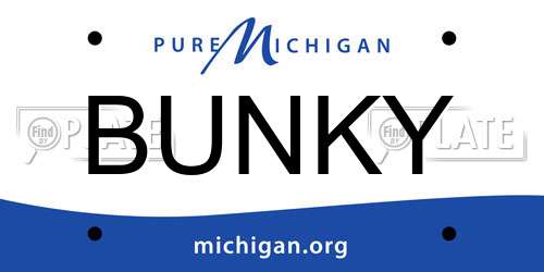 BUNKY Michigan License Plate